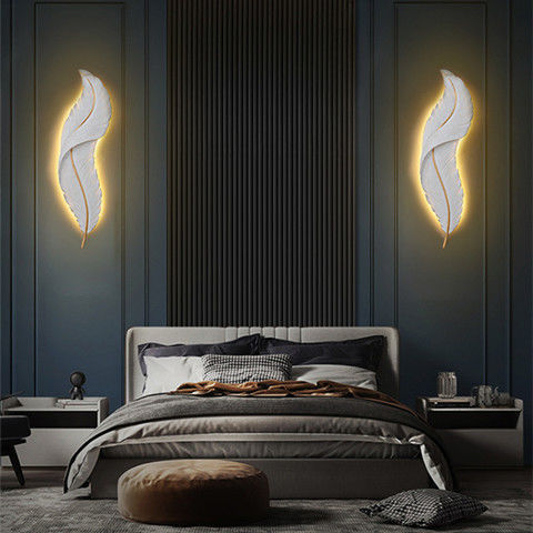 Feather Led Wall Lamp for Bedroom- Living Room