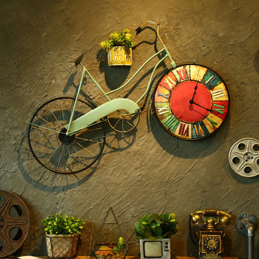 Retro Bike Wall Clock Decor