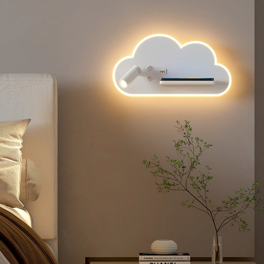 Cloud Wall Lamp Bedside with wireless charging