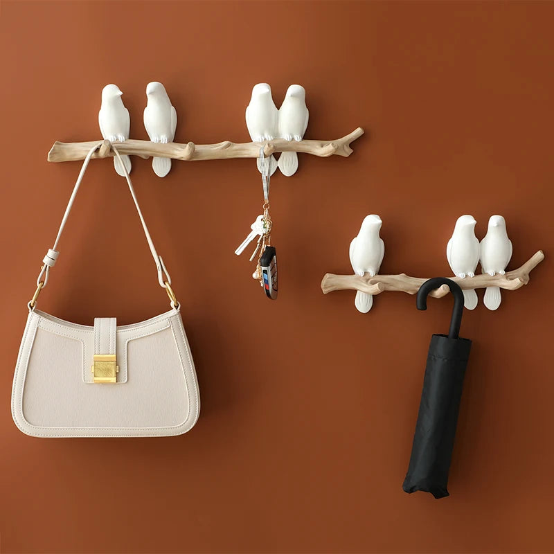 Bird Figurine Wall Hooks - Decorative