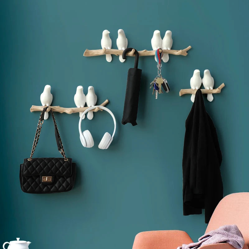 Bird Figurine Wall Hooks - Decorative