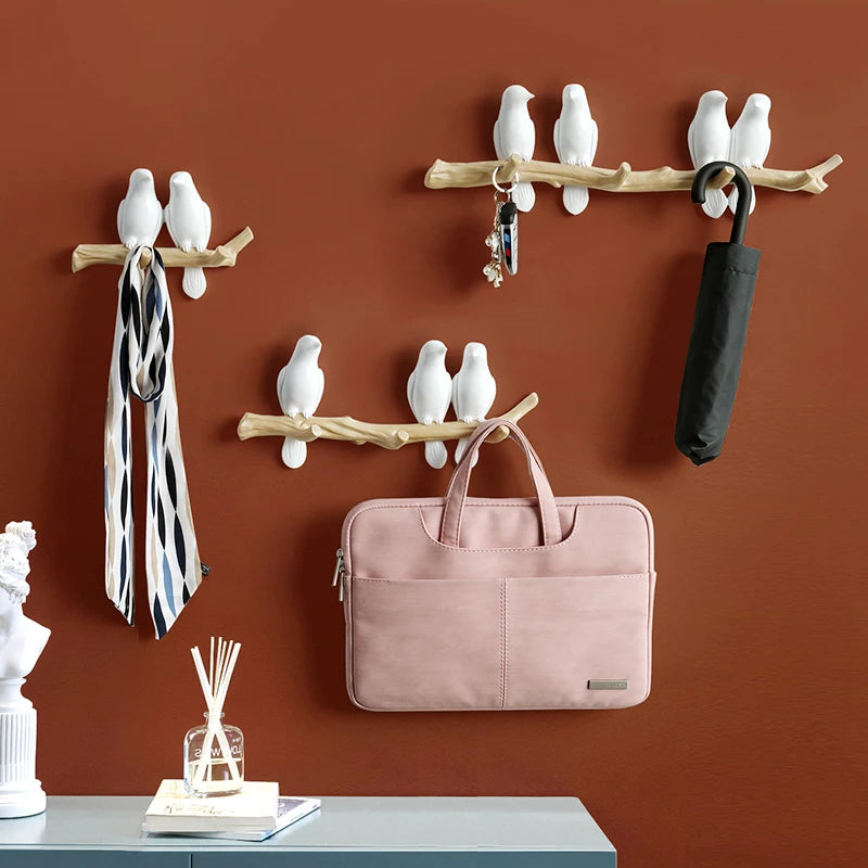 Bird Figurine Wall Hooks - Decorative