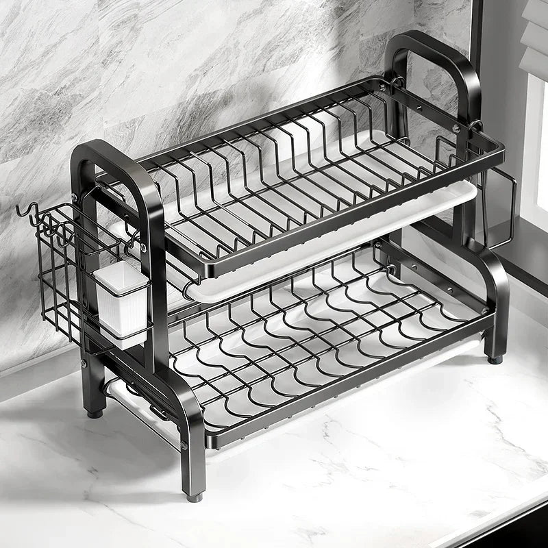 2-Tier Dish Drying Rack - Rust-Proof