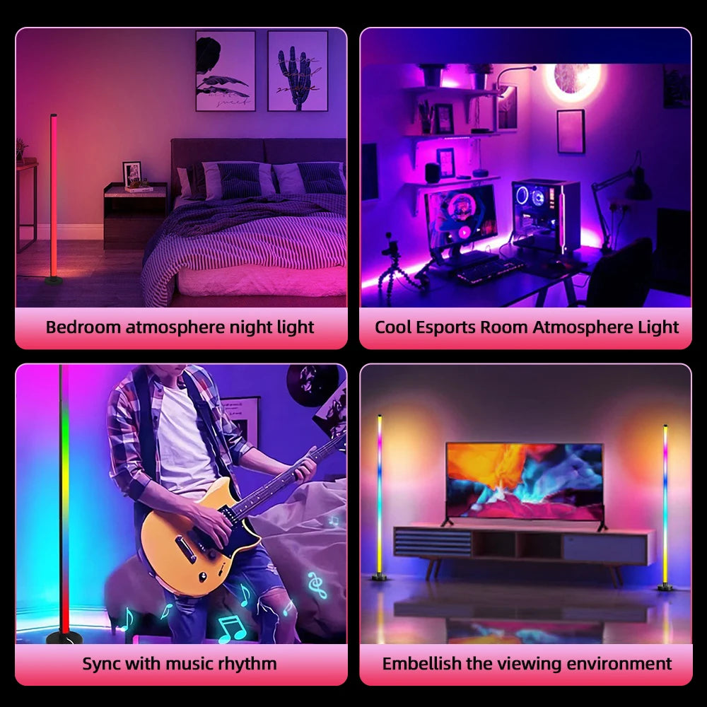 RGB LED Floor Lamp Remote APP Control Music Sync