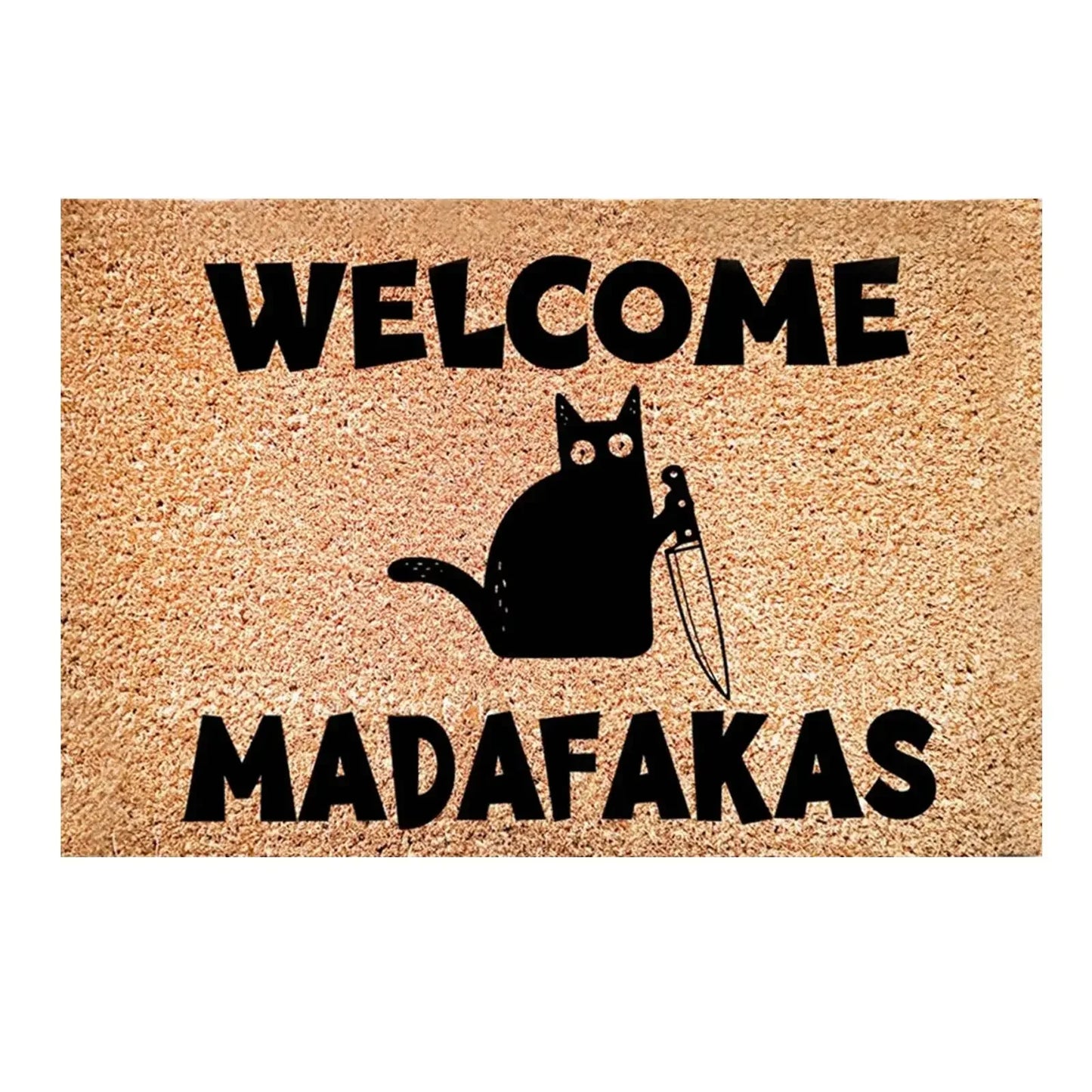 Cat Welcome Madafakas Funny Print Doormat