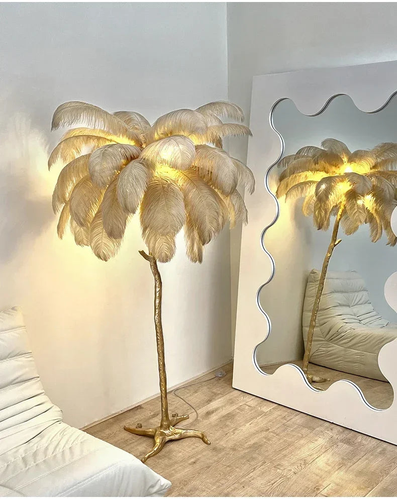 Nordic Feather Floor Lamp Light Luxury  Room Decoration Atmosphere