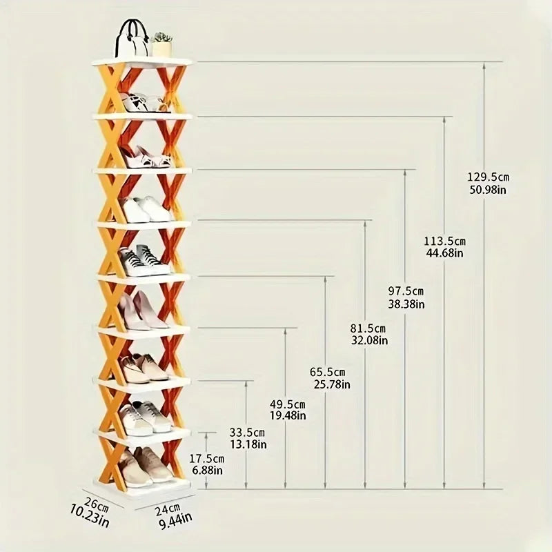 Foldable Plastic Shoe Rack - Multi-Layer