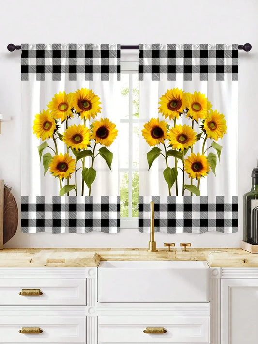 Sunflower Decorative Kitchen Curtains