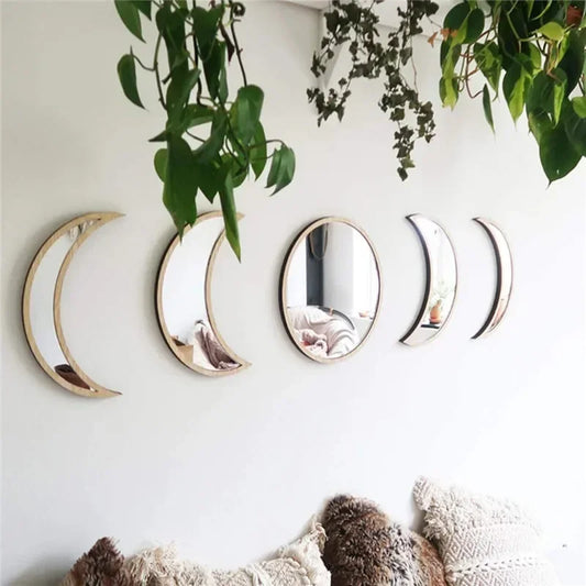 Moon Cycle Decorative Wall Mirror - 5pcs