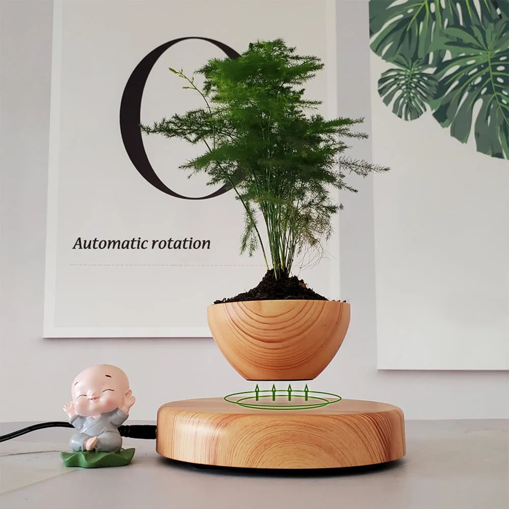 Magnetic Magical floating bonsai pot , floating in the air ,rotating 360 degrees automatically