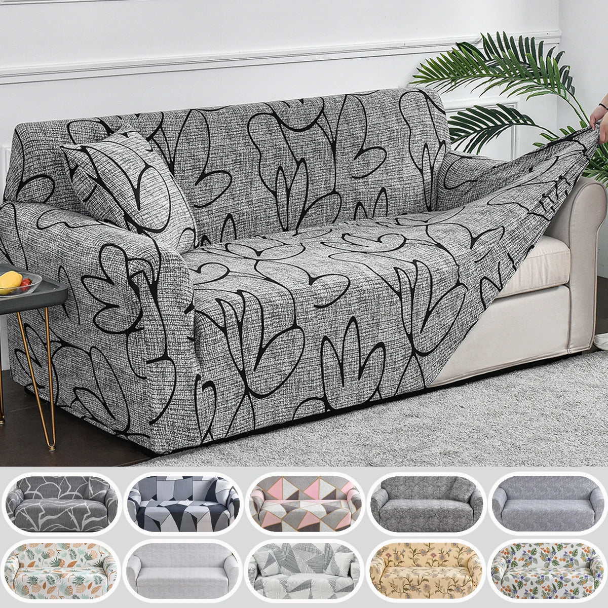 Elastic Sofa Cover - Floral Print