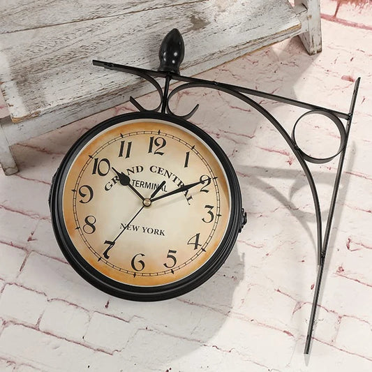 Vintage Clock  Double Sided Wall Decoration (Waterproof)