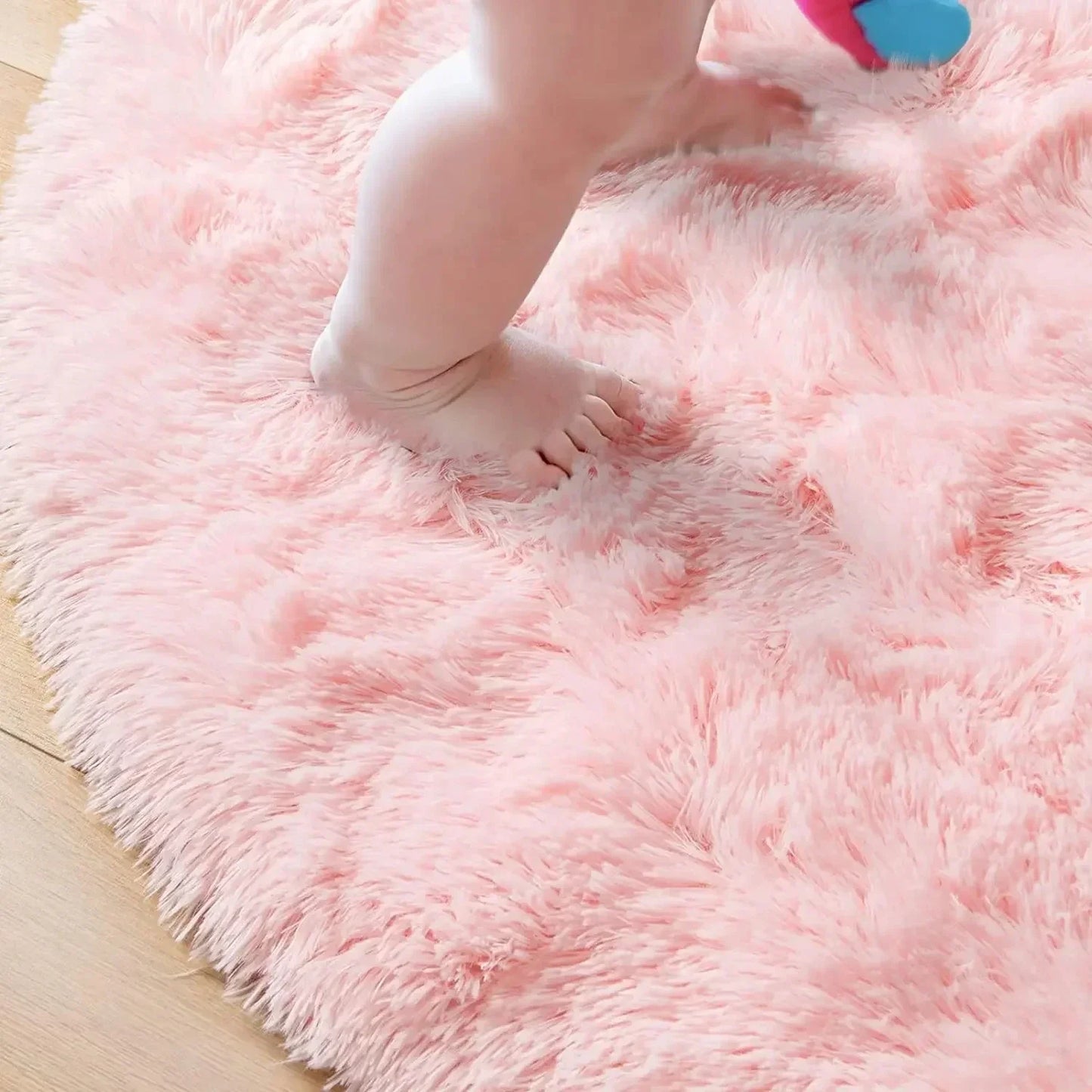 Super Soft Plush Round Rug Mat Fluffy White Carpets