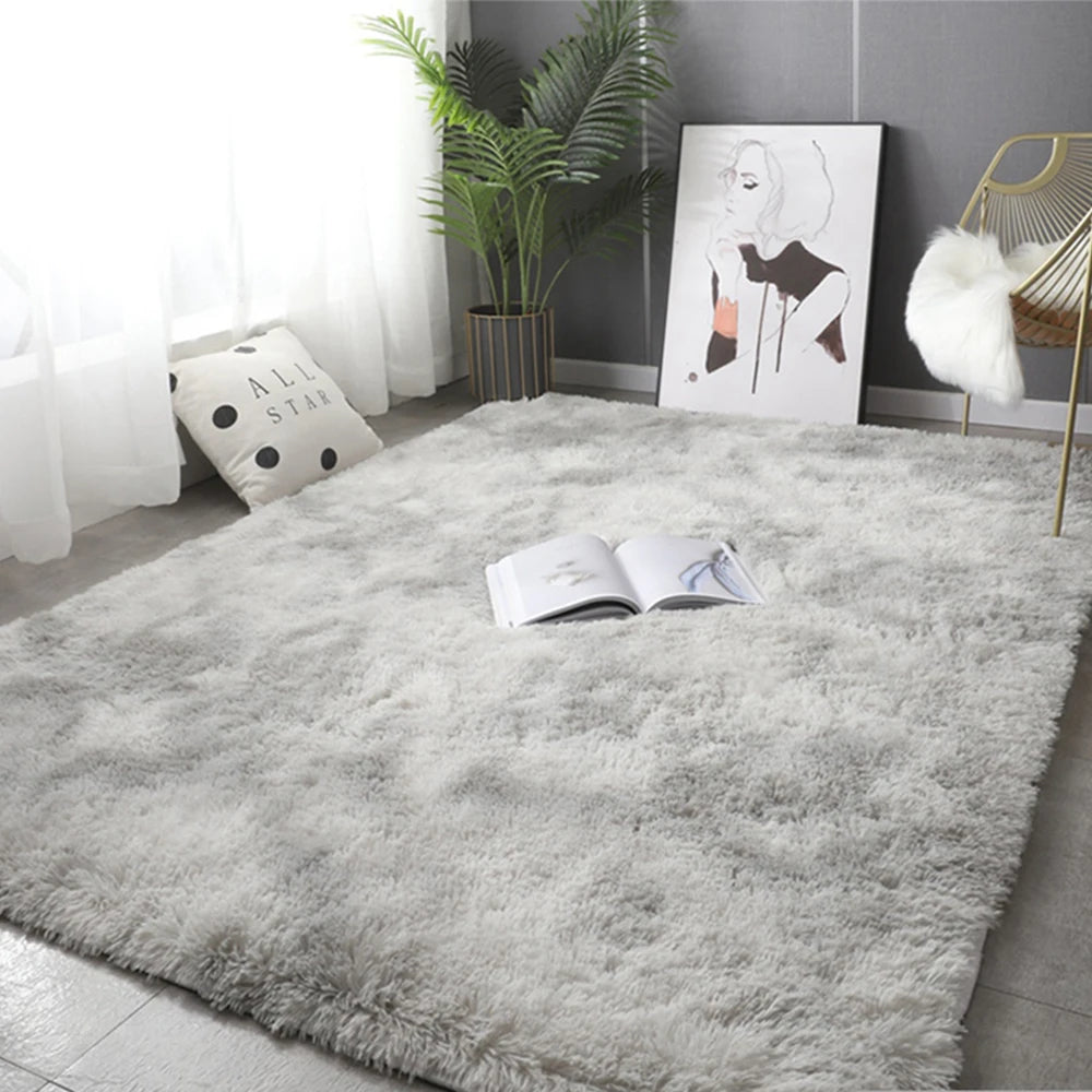 Plush Gray Carpet - Anti-Slip