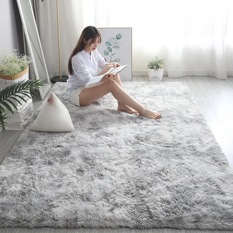 Plush Gray Carpet - Anti-Slip