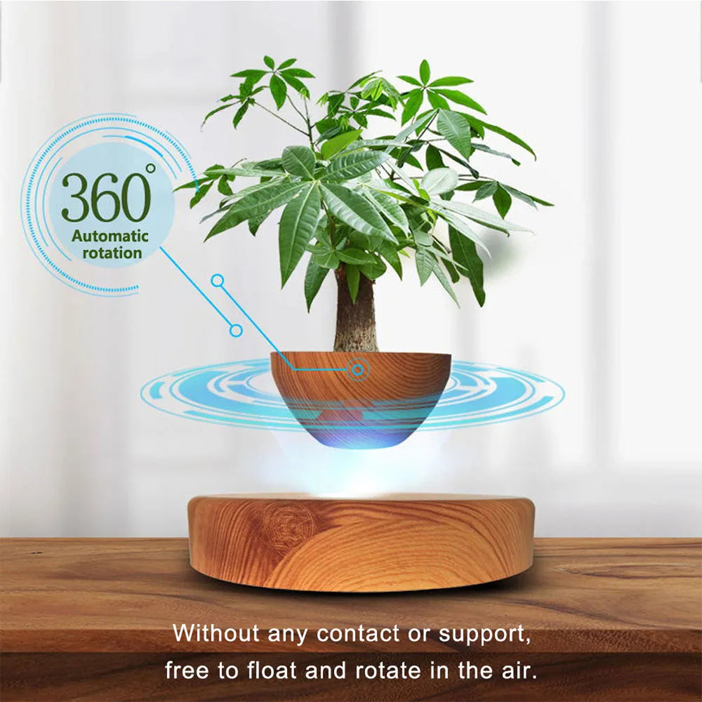 Magnetic Magical floating bonsai pot , floating in the air ,rotating 360 degrees automatically