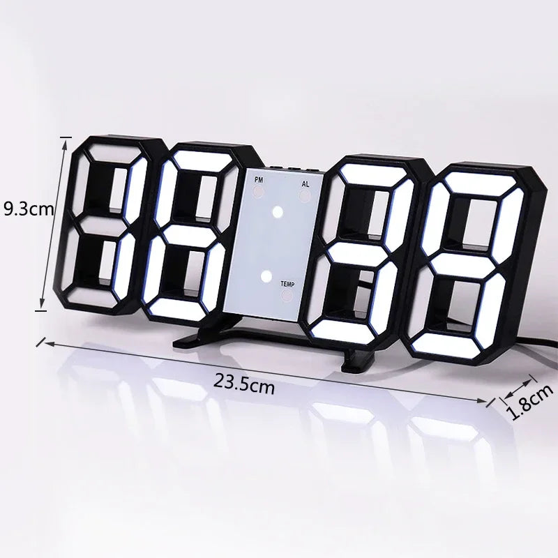 3D LED Digital Wall Clock