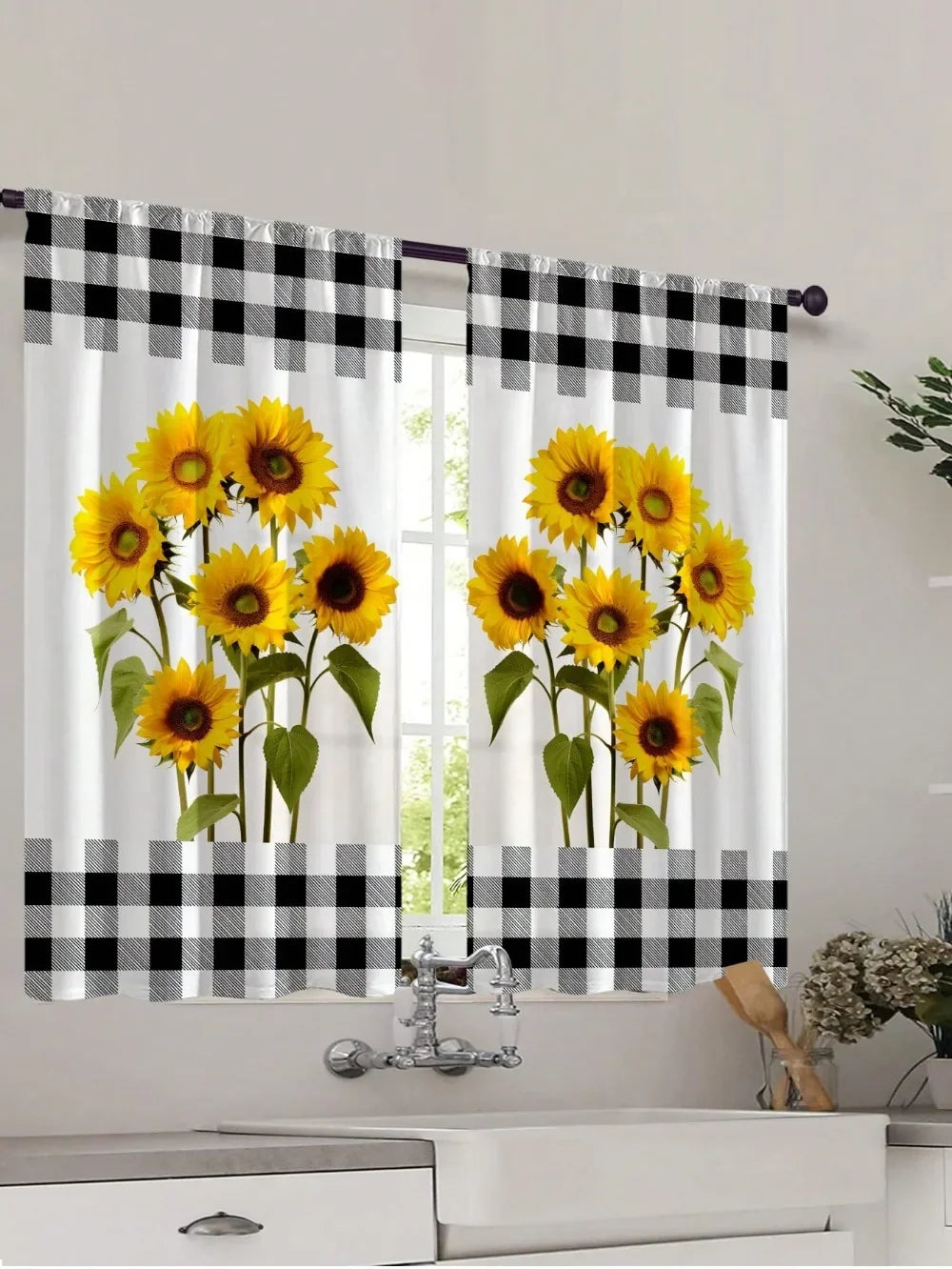 Sunflower Decorative Kitchen Curtains