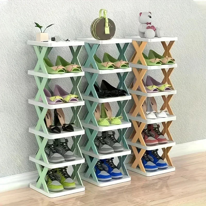 Foldable Plastic Shoe Rack - Multi-Layer