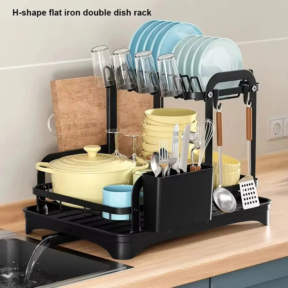 2-Tier Dish Drying Rack - Kitchen Organizer