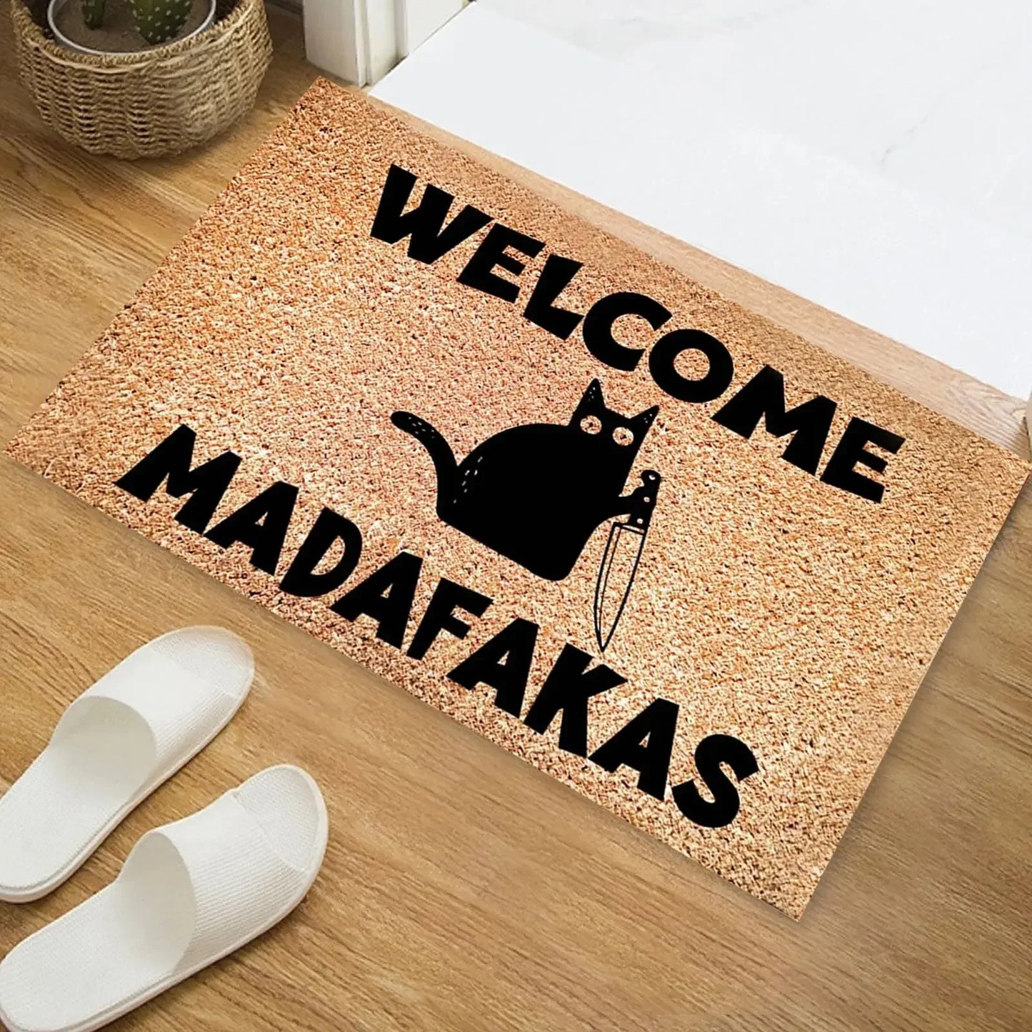 Cat Welcome Madafakas Funny Print Doormat