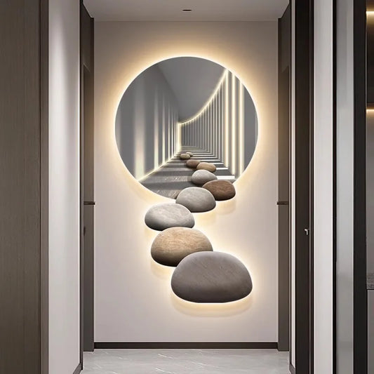 Stones and 3d decorative wall lamp- Modern Light Luxury