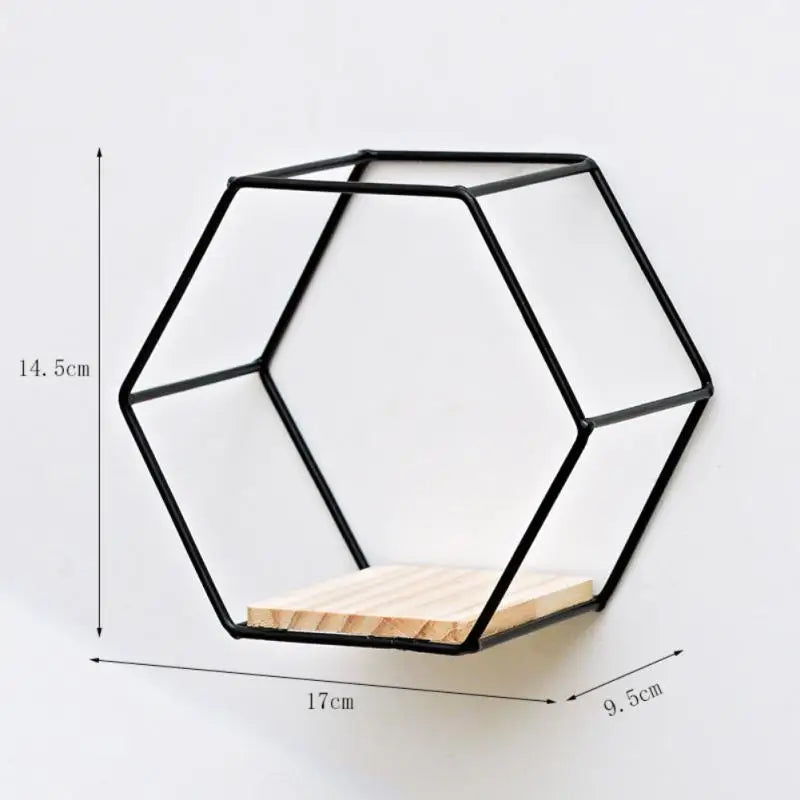 Wall Mounted Hexagon Shelf - Floating Display Rack