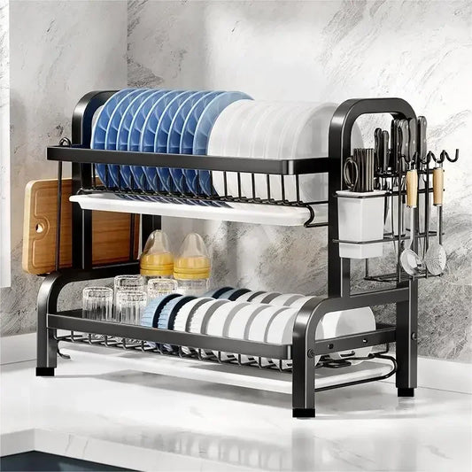 2-Tier Dish Drying Rack - Rust-Proof