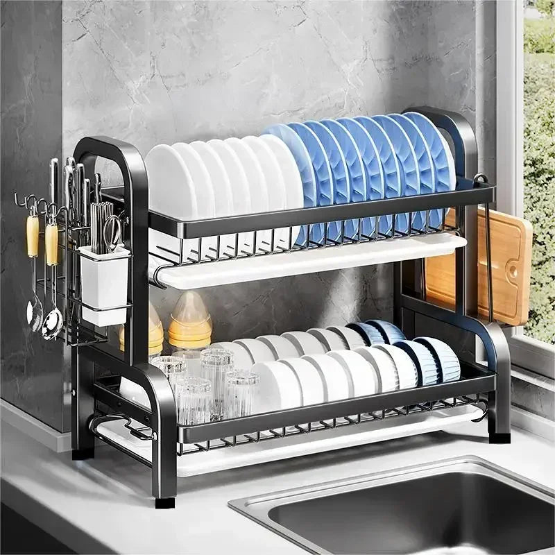 2-Tier Dish Drying Rack - Rust-Proof