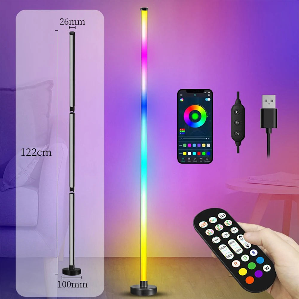 RGB LED Floor Lamp Remote APP Control Music Sync