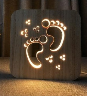 LED Night Lights Guitar Saxophone Violin Music Note 3D Lamp USB Power Wood Carving Table Lamp